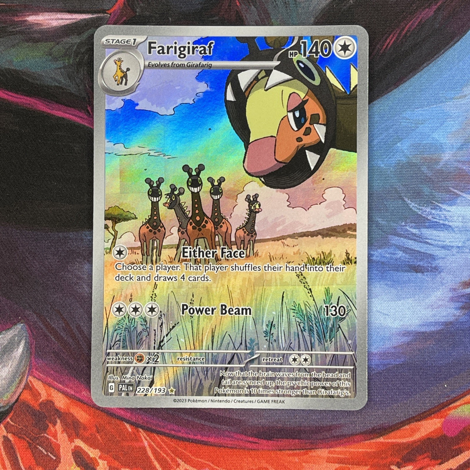 Pokémon TCG Farigiraf Card 228/193 Sv02: Paldea Evolved NM Illustration Rare