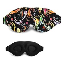 3D Sleep Mask, 100 Blackout 3D Contoured Sleep Eye Mask, Colorful pack of 1 