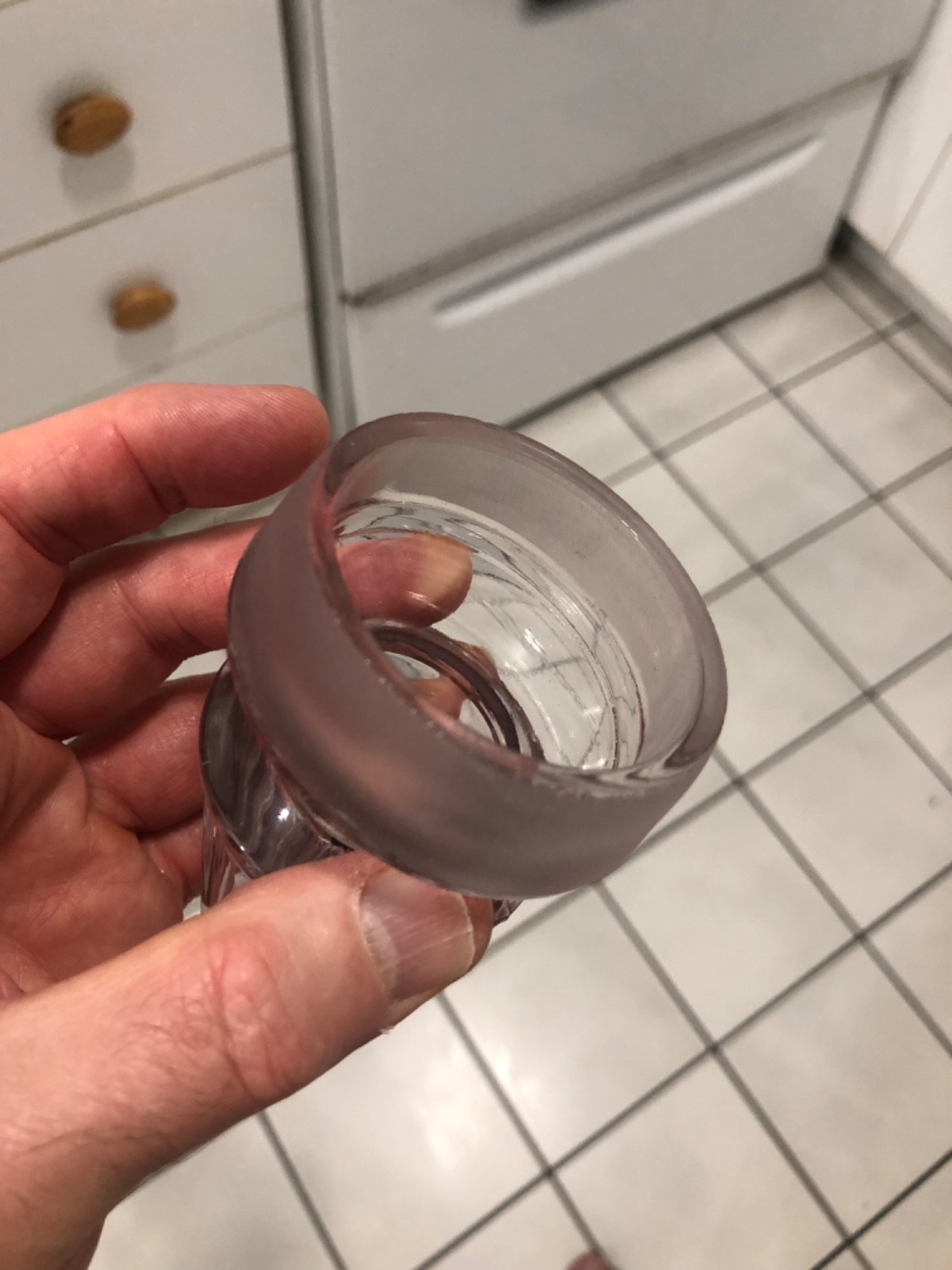 VINTAGE MINTY CRISP c1900 13 1/2” “BANJO” GROUND TO FIT APOTHECARY CANDY JAR