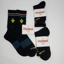 Bombas Bundle of Three Stiped Calf Socks Size M