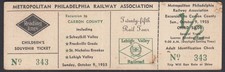 Reading RR Metro Philadelphia Children's Souvenir tcket Lehigh Valey Tour 1955