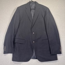 Polo Ralph Lauren Italy 44L Flannel Chalk Stripe Blue Sport Coat Blazer Jacket