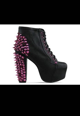 Rare Jeffrey Campbell Lita Spike CMYK in Black/Pink