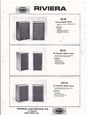 VINTAGE AD SHEET #3257 -  1970s RIVIERA ELECTRONICS SPEAKERS