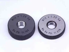 NEW M12 X 1.25 6g SOLID THREAD RING GAGES 12 GO NO GO P.D.'S = 11.160 & 11.028