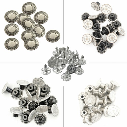 100PCS 14mm Jeans Botones Engarce Alfileres Denim Chaquetas Coat Pent eBay