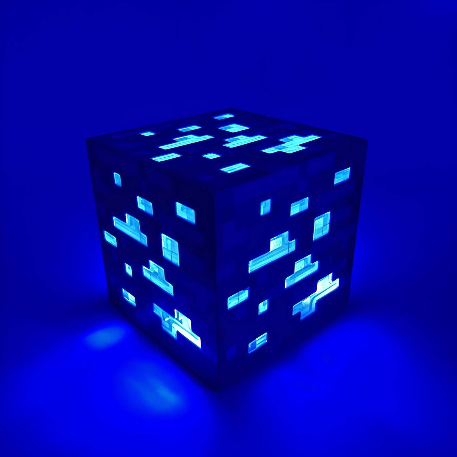 Minecraft LED Night Light Interactive Lamp Blue Xmas Building Block Rechargable