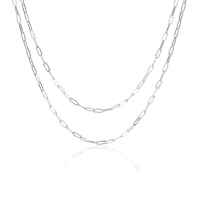 5 m/16,4 Fuß versilbert Messing Büroklammer Ketten Kabel Halskette Verbindung 7,6 x 2,6 mm