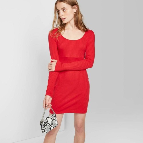 Women's Long Sleeve Scoop Neck Rib Knit 