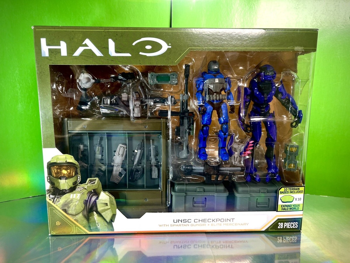 Jazwares World of Halo - UNSC Checkpoint w/ Spartan Gungir + Elite