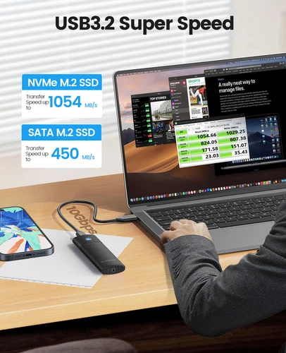 ORICO M.2 NVME TO USB 3.2 Enclosure Type-C Case Adapter SSD SATA External SSD - Picture 3 of 16