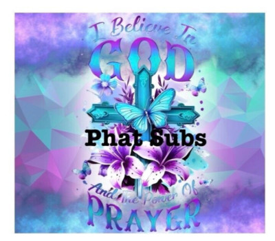 20oz Sublimation Tumbler Wrap Power Of Prayer Ready to Press Heat Transfer