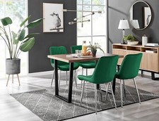 KYLO Brown Wood Effect and Black Leg Dining Table & 4 Pesaro Chairs