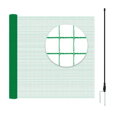 Geflügelnetz mobiler Zaun Hundezaun Gartenzaun Absperrzaun 53 g/m² PE Grün