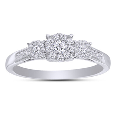 1/3 CT CERTIFIED Composite Diamond Three Stone Engagement