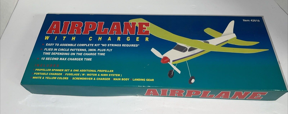 Airplane Lightning With Charger Model 42619 Motorized NEW Sealed