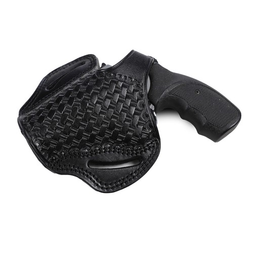 Pusat Holster Taurus 65 Revolver 2.5 inch Leather Basket Weave Belt Holster - Picture 12 of 28