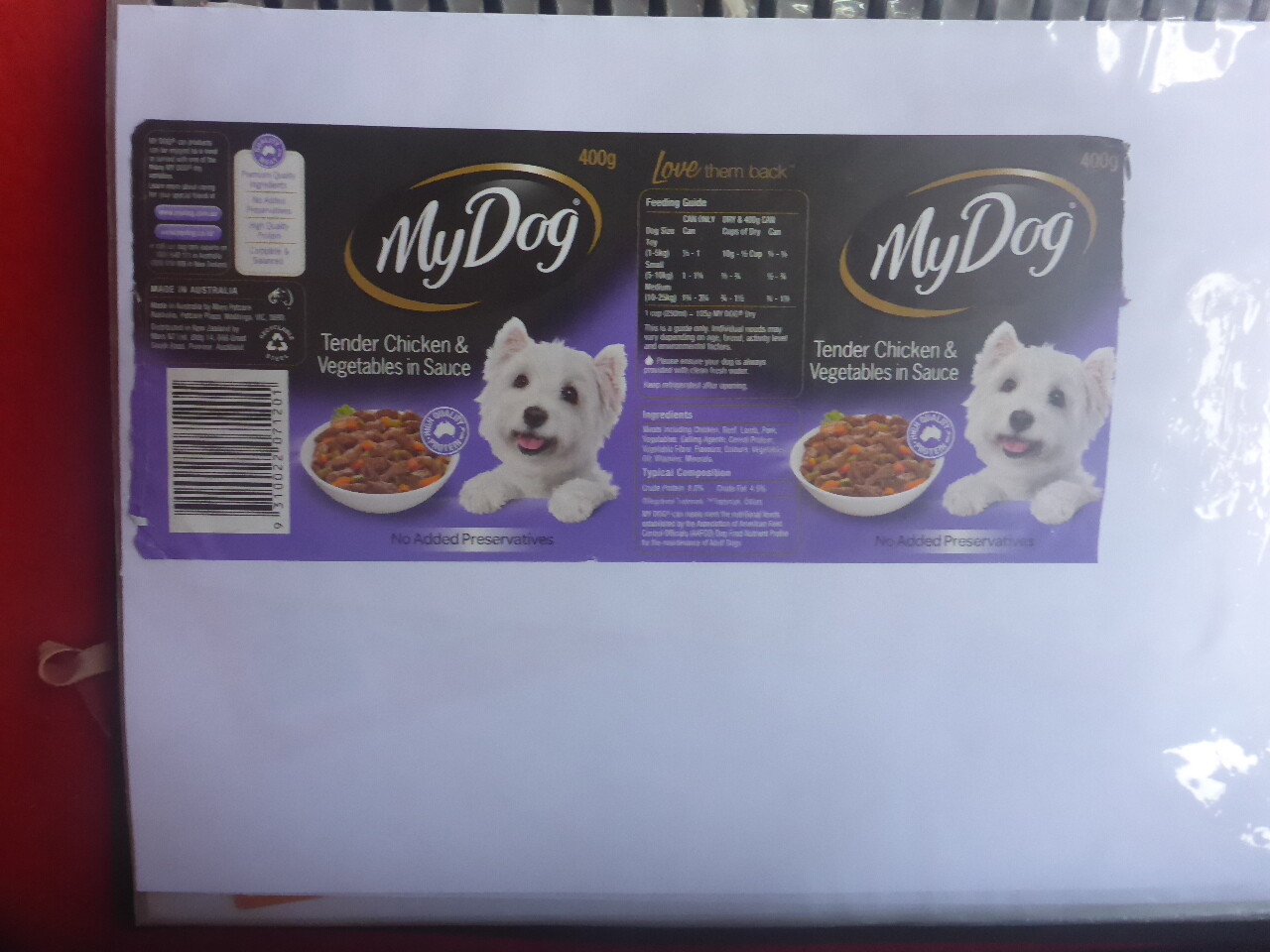 Tin Label, My Dog Brand, Chicke  400g West Highland Terrier