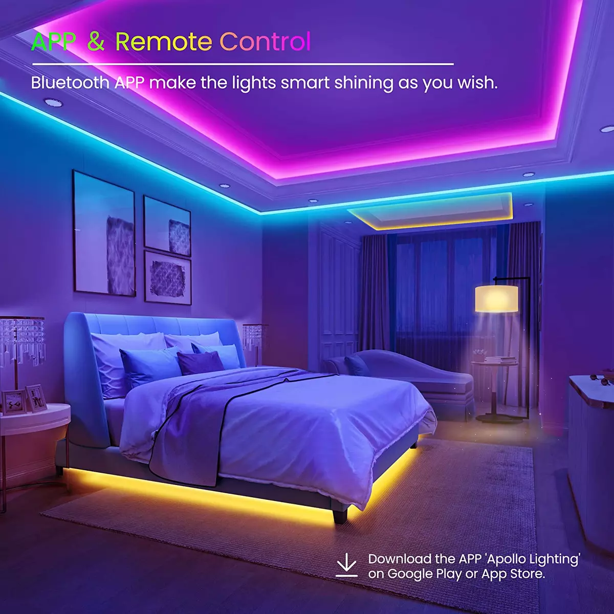 Led lights around bedroom deals