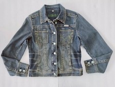 Hydraulic Women Juniors Large Blue Denim Trucker Jacket Distress