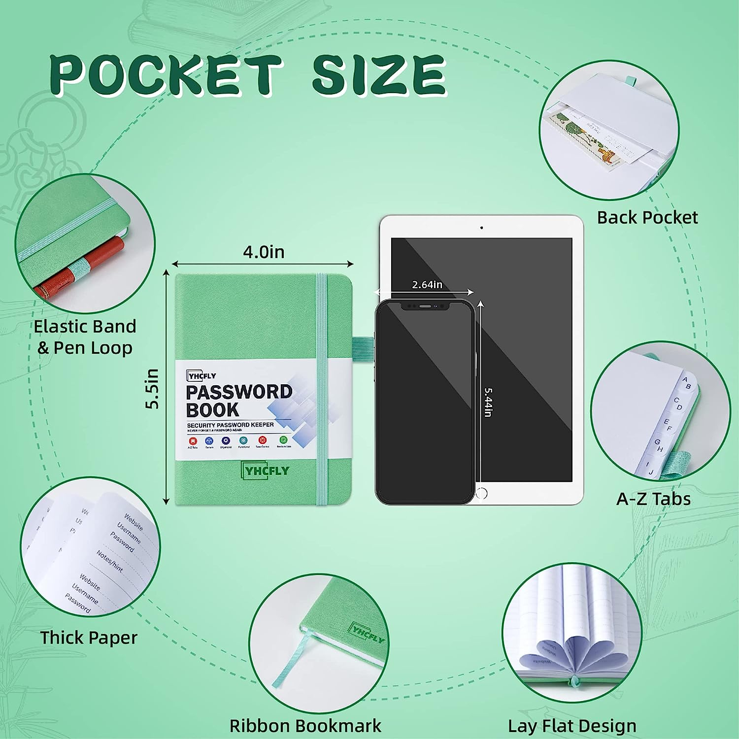 Password Book with Alphabetical Tabs Small Password Keeper Journal Notebook Hard eBay
