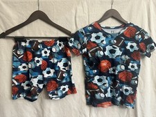 Pre-owned- Children  s Place Boys 2pc Pajama Set Sports Theme XL 14