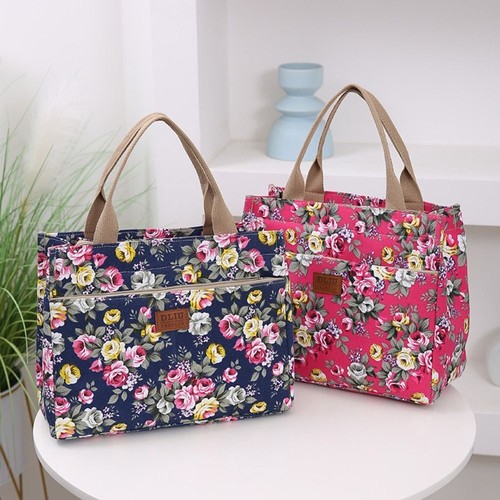 Sac Fourre-Tout Femme Imprimé Crâne Floral - Grande Capacité 50x40x15cm - Polyester Imperméable - Pour Travail, Voyage, Sport