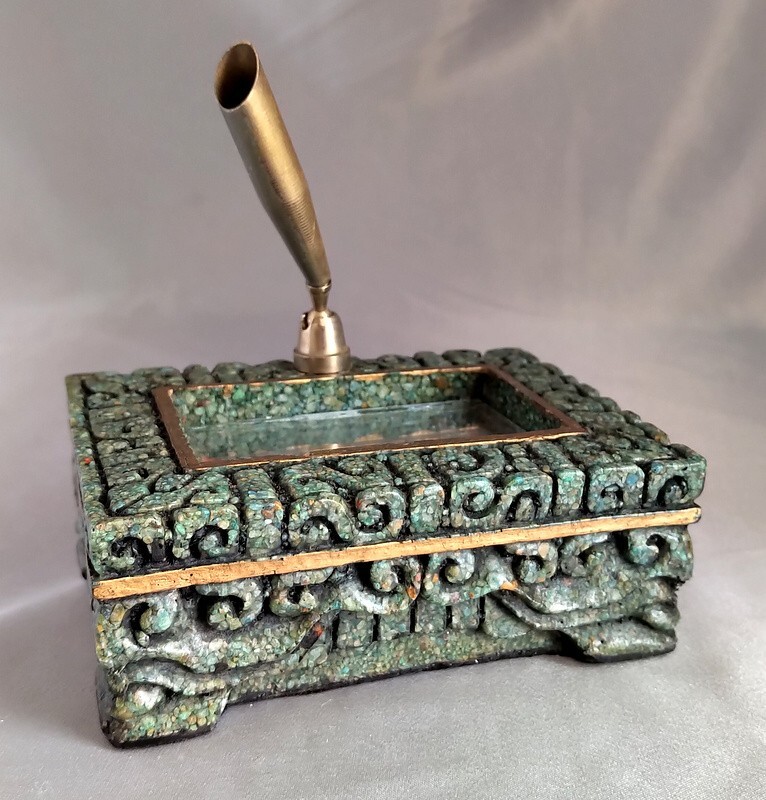 インディアン　置物　インテリア　Creaciones Zarebski メキシコ Vintage Industrias Creativas ZAREBSKI Creations Mexican Malachite