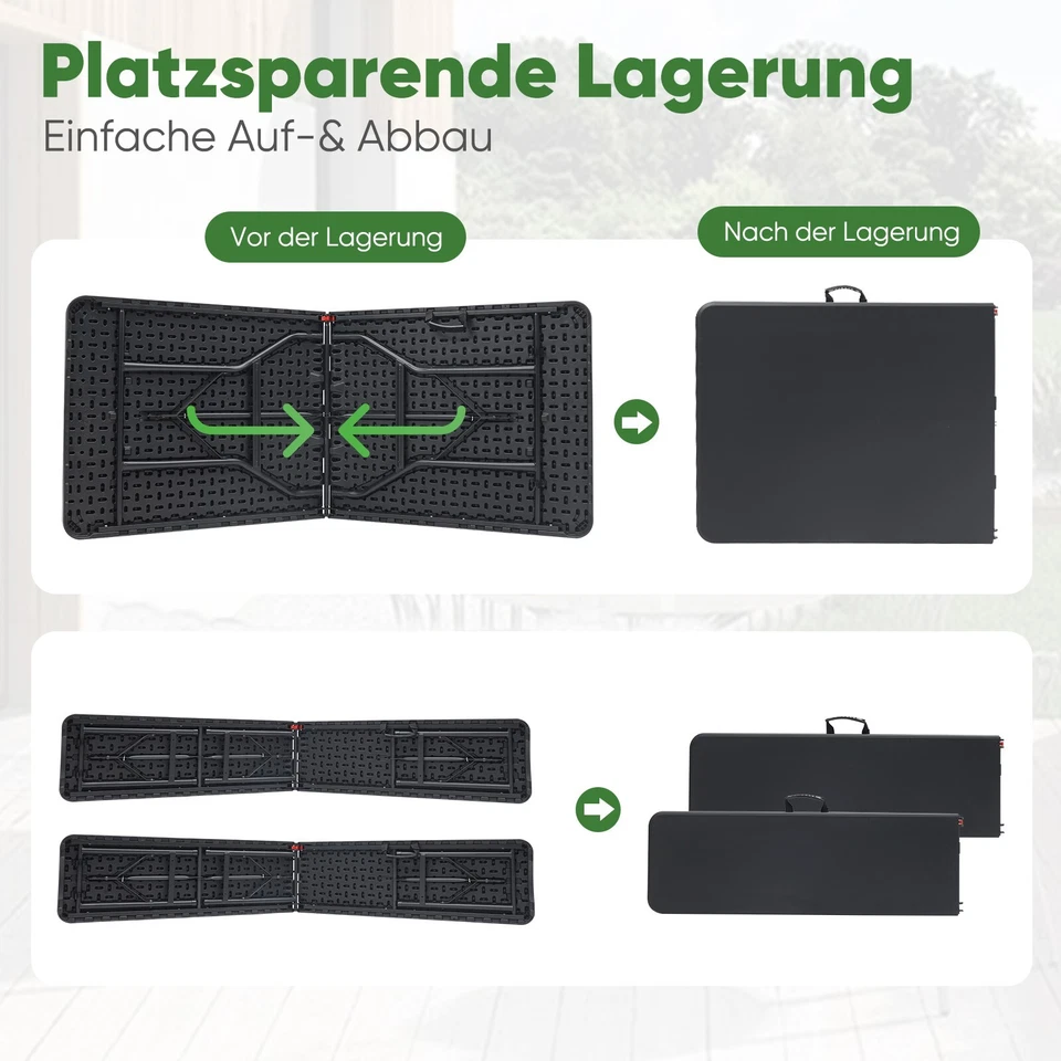 180 cm Bierzeltgarnitur Klappbar Festzeltgarnitur Biertisch Gartenmöbel - Bild 3 von 4