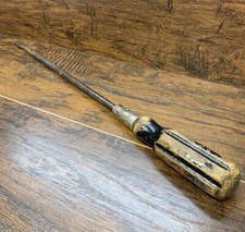 Vintage Great Neck Flat Head Screwdriver 18&rdquo; Overall 12&rdquo; Shank Wood Handle USA