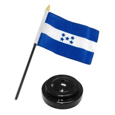 Honduras 4"x6" Flag Desk Set Table Stick Black Base 100D