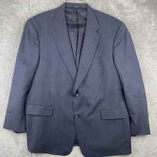 Hart Schaffner Marx For Dillards Blazer Men's 46R Navy 100 Wool Single Breasted