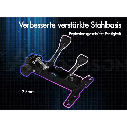 ALFORDSON Gaming Stuhl mit 2-Punkt Massage Bürostuhl mit Fußstütze Grau & Schwar - Bild 7 von 12