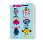 Sister Birthday Card Mr Men & Little Miss Girls Birthday Card Includes Envelope