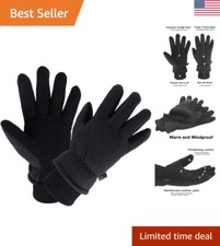 Water Resistant Waterproof Deerskin Suede Leather Insulated Polar Fleece Gloves