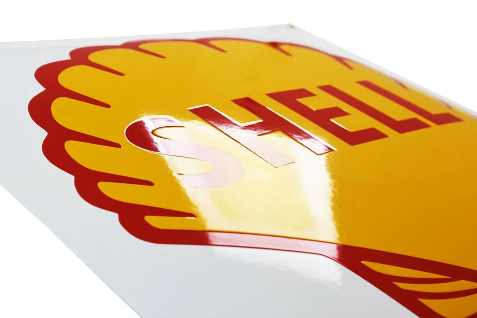 Schild Logo SHELL Emaille Blech 50x50 cm Blechschild Öl Firma - Bild 3 von 3