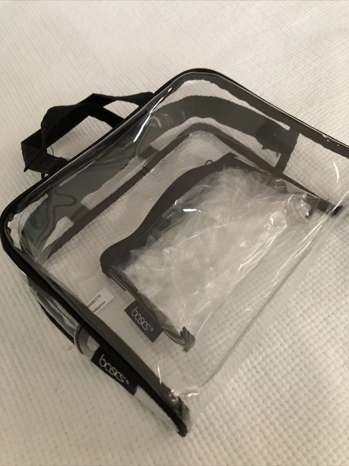 Basic Clear Zip Cosmetic Bag With Zip Pouch - Image 4 of 4