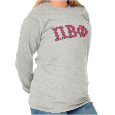 Pi Beta Phi Sorority College Greek Letters Long Sleeve T Shirt Tees For  Women