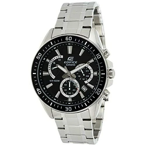 CASIO Watch Men s EFR 552D 1A EDIFICE Silver Band Black Dial Round