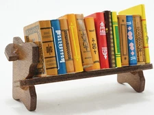Dollhouse Miniatures 1:12 Scale Books with Bookshelf #IM66010