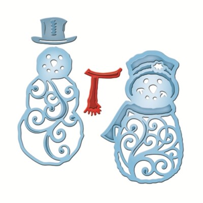 Spellbinders Shapeabilities Stanz- & Prägeschablone Mr. and Mrs. Snowman 4 Stanz