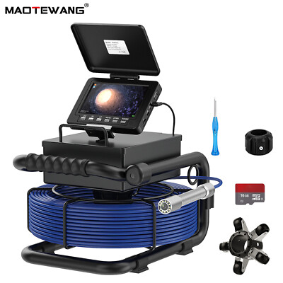 5''Monitor Pipe Inspection Camera+Self-Leveling 512HZ+DVR Drain Sewer Camera 50M