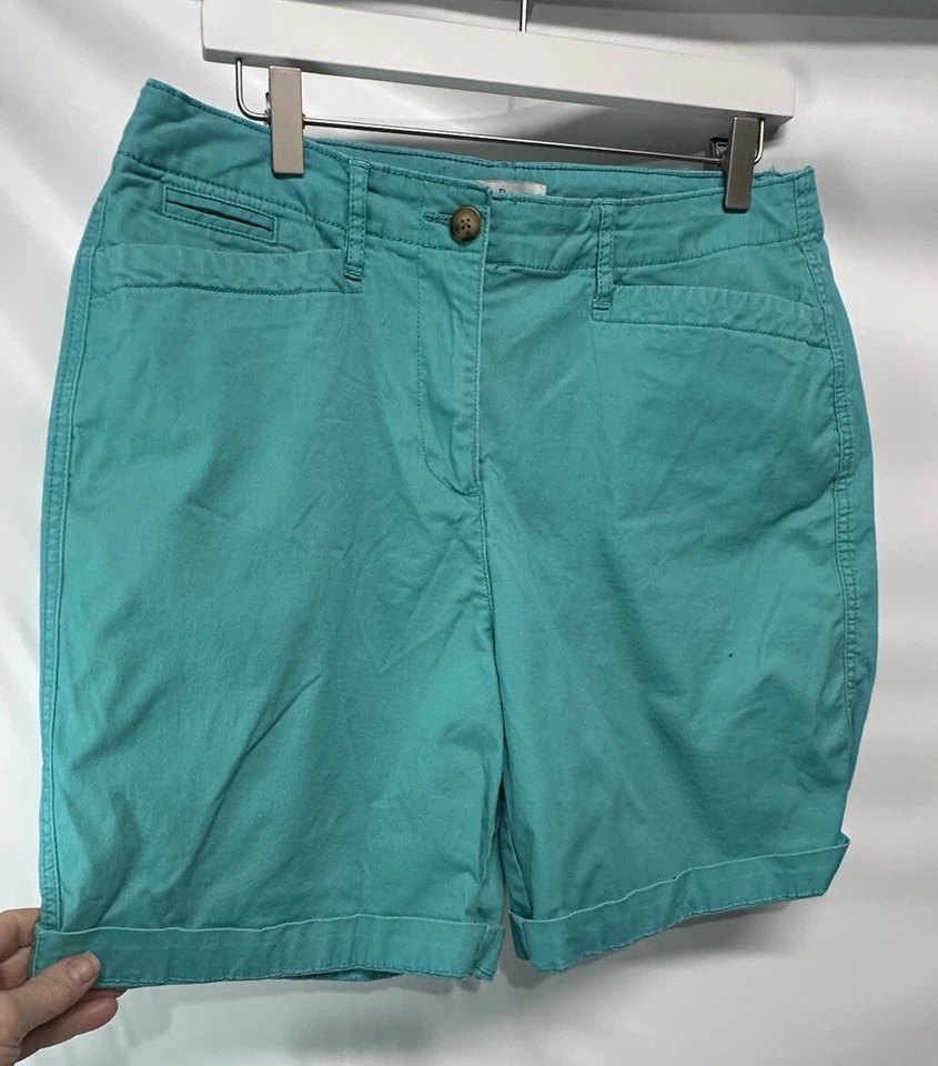 Pantalones Cortos Chinos Kim Rogers Azul Verde Frente Plano Transpirables Bolsillos 12 Foto 4 de 4