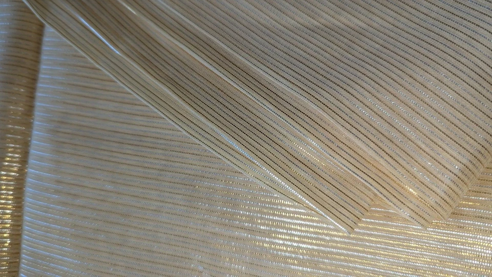 Brillante Oro Plata Hilo Organza Organza Suave Tela Transparente POR x 46" W Pc Foto 4 de 4