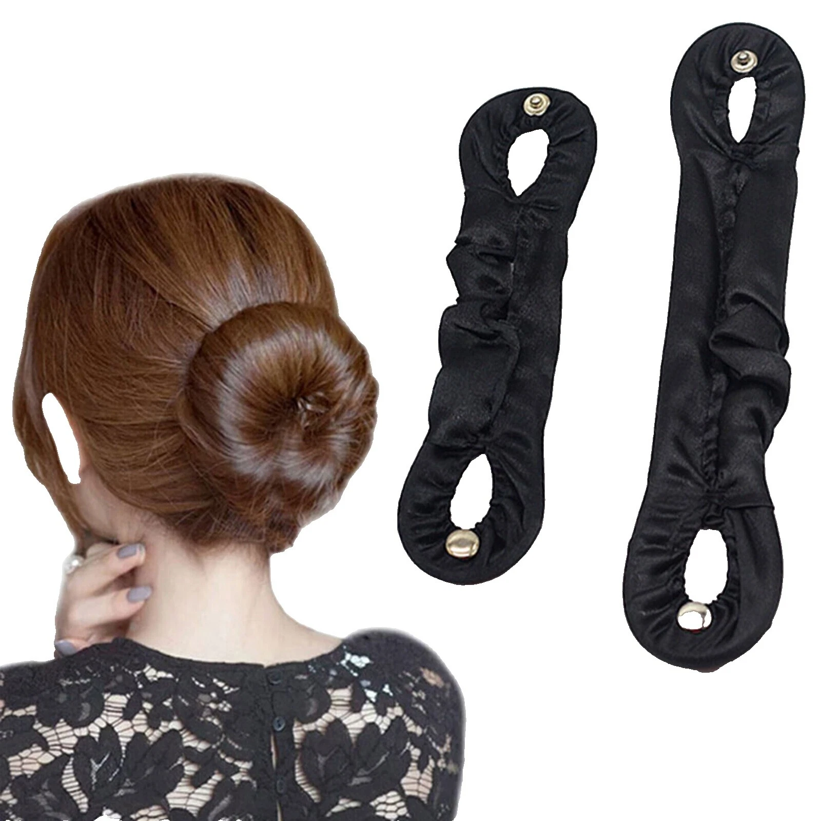 Black Plastic Hair Bun Nets for Women