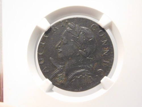 1787 Connecticut copper, Horned Bust, NGC XF details Enviro. Damage - Picture 4 of 11