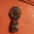 Timex Electric Analog Vintage Wristwatch Silver Stainless Bracelet Blue Bezel