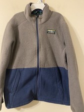 Boys' L.L. Bean Gray Blue Mountain Fleece Jacket 505069 Size Medium 10-12