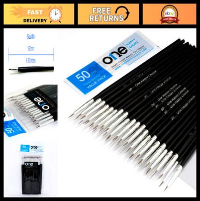 50 Pcs Fine Detail Paint Brushes Set for Miniatures, Scale Models, Art Painting