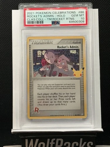 PSA 10 Rocket’s Admin Celebrations Classic Collection Holo 86/109